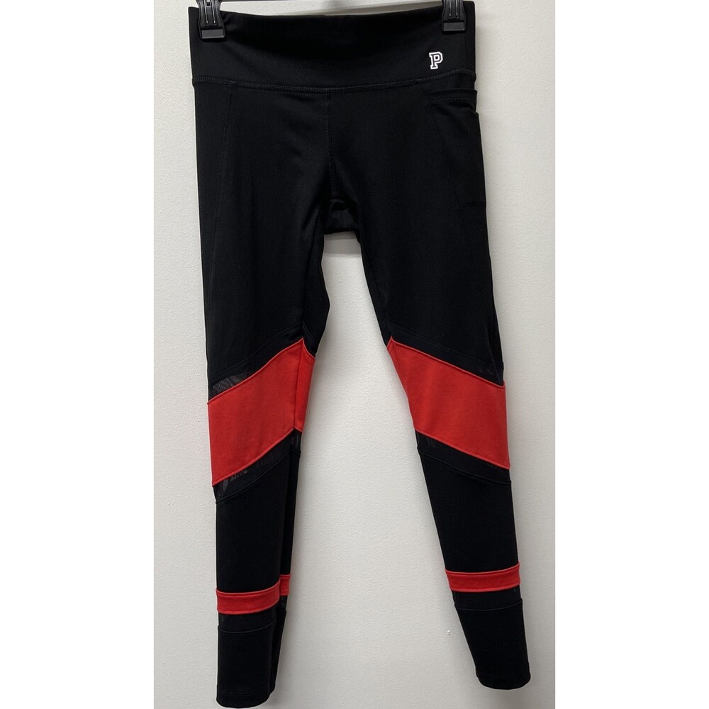 NWOT Victoria’s Secret Pink Ultimate Black Red Leggings Women Jr’s SIZE XS